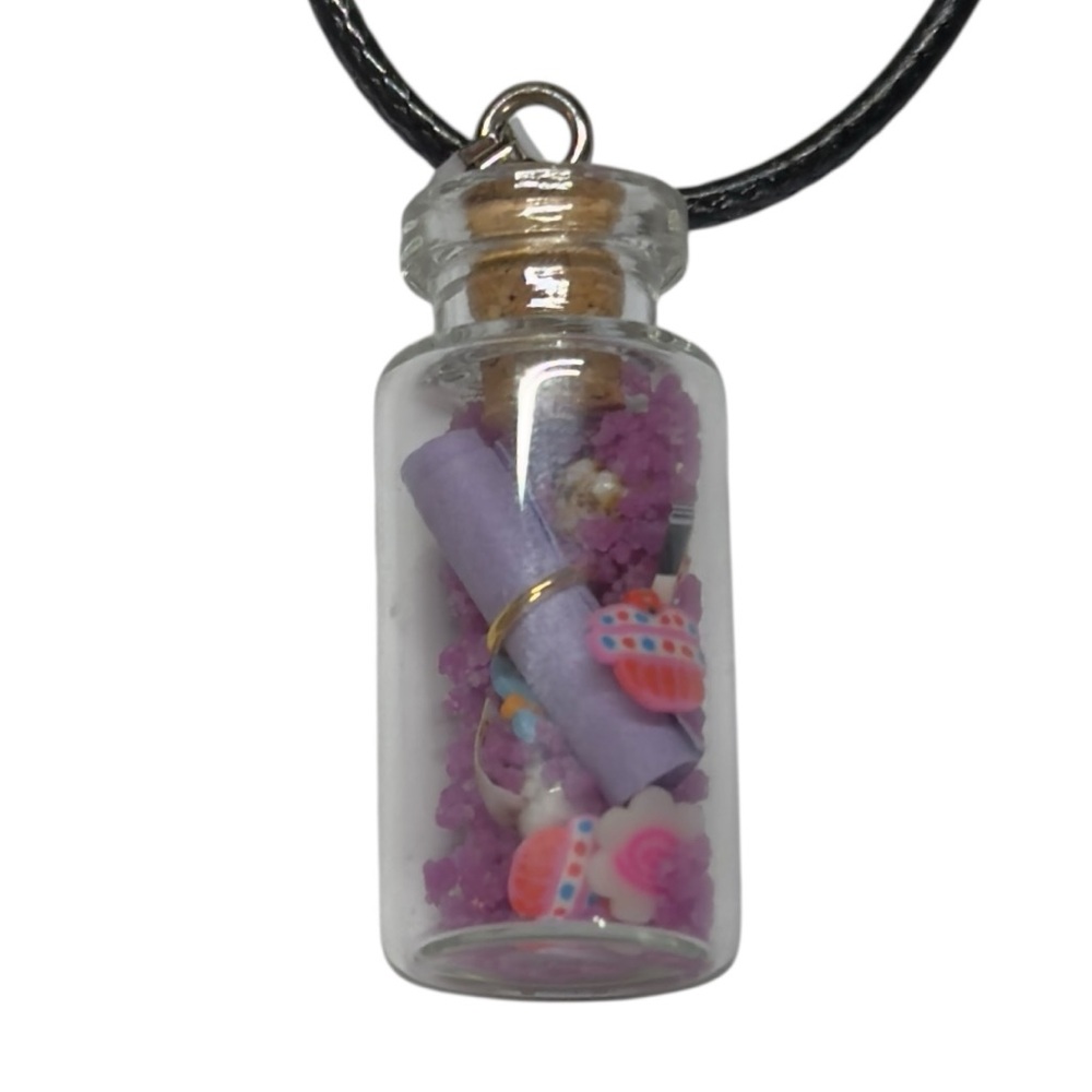 UNBRANDED Driftwood Message In A Bottle With FLUORESCENT Sand Pendant #3 - Picture 3 of 9